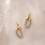 Diamond Dipped Paperclip Drop Earrings, 14K Gold Vermeil, 1/2 ct Lab Grown Diamond-6