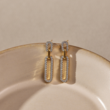 Interlinked Paperclip Diamond Drop Earrings