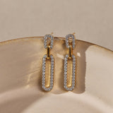 Interlinked Paperclip Diamond Drop Earrings