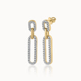 Interlinked Paperclip Diamond Drop Earrings, 14K Gold Vermeil, 1/2 ct Lab Grown Diamond-3