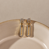 Interlinked Paperclip Diamond Drop Earrings, 14K Solid Gold, 1/2 ct Lab Grown Diamond-1