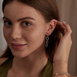 Interlinked Oval Drop Earrings