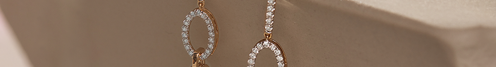 Interlinked Oval Drop Earrings, 14K Solid Gold, 3/4 ct Lab Grown Diamond-1