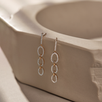 Interlinked Oval Drop Earrings, 14K Solid Gold, 3/4 ct Lab Grown Diamond-1