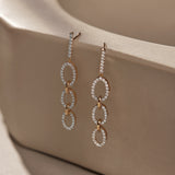 Interlinked Oval Drop Earrings