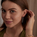 Interlinked Oval Drop Earrings, 14K Solid Gold, 3/4 ct Lab Grown Diamond-2