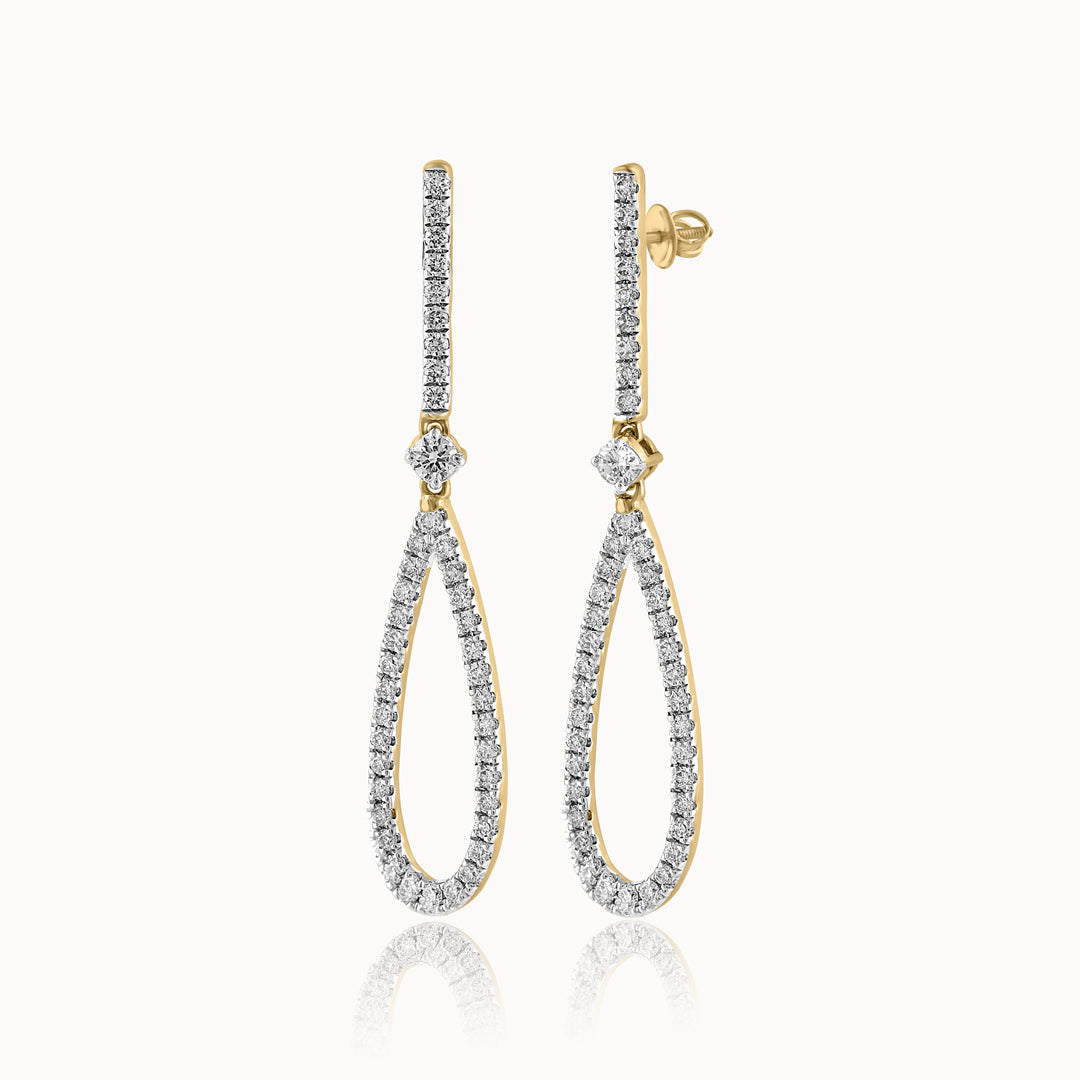 Diamond Tear Drop Earrings, 14K Gold Vermeil, 3/4 ct Lab Grown Diamond-3