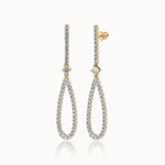 Diamond Tear Drop Earrings, 14K Gold Vermeil, 3/4 ct Lab Grown Diamond-3