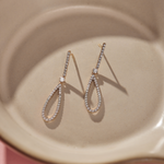 Diamond Tear Drop Earrings, 14K Solid Gold, 3/4 ct Lab Grown Diamond-1