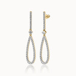 Diamond Tear Drop Earrings, 14K Solid Gold, 3/4 ct Lab Grown Diamond-3