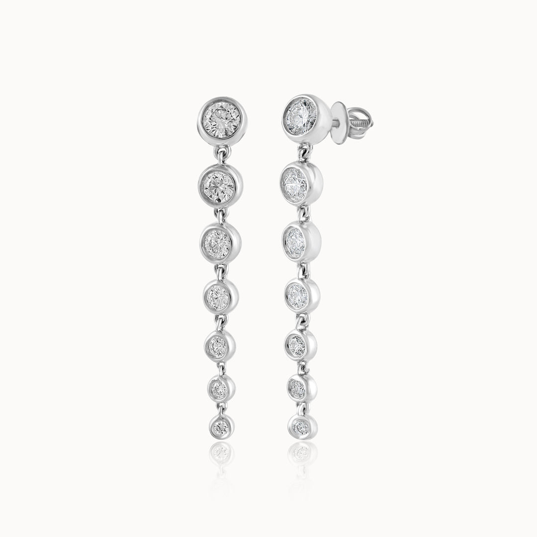 Journey Diamond Drop Earrings, Sterling Silver, 7/8 ct Lab Grown Diamond-3