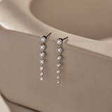 Journey Diamond Drop Earrings, 14K Solid Gold, 7/8 ct Lab Grown Diamond-1