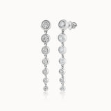 Journey Diamond Drop Earrings, Sterling Silver, 7/8 ct Lab Grown Diamond-3