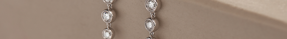 Journey Diamond Drop Earrings, Sterling Silver, 7/8 ct Lab Grown Diamond-1
