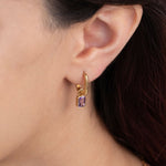 Amethyst Drop Earrings, 14K Gold Vermeil-2
