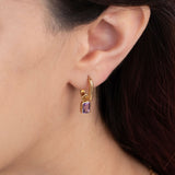 Amethyst Drop Earrings, 14K Gold Vermeil-2