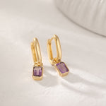 Amethyst Drop Earrings, 14K Gold Vermeil-4