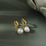 Wave Pearl Drop Earrings