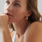 Oval Bold Gold Diamond Dangle Earrings, 14K Gold Vermeil, 3/8 ct Lab Grown Diamond-3