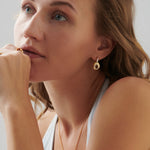 Oval Bold Gold Diamond Dangle Earrings, 14K Solid Gold, 3/8 ct Lab Grown Diamond-3