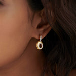 Oval Bold Gold Diamond Dangle Earrings, 14K Gold Vermeil, 3/8 ct Lab Grown Diamond-4