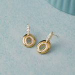 Oval Bold Gold Diamond Dangle Earrings, 14K Gold Vermeil, 3/8 ct Lab Grown Diamond-5