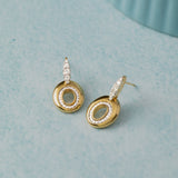 Oval Bold Gold Diamond Dangle Earrings, 14K Gold Vermeil, 3/8 ct Lab Grown Diamond-5