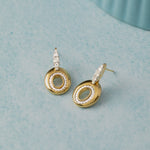 Oval Bold Gold Diamond Dangle Earrings, 14K Solid Gold, 3/8 ct Lab Grown Diamond-5
