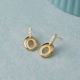 Oval Bold Gold Diamond Dangle Earrings, 14K Solid Gold, 3/8 ct Lab Grown Diamond-5
