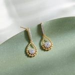 Teardrop Diamond Drop Earrings, 14K Solid Gold, 1/3 ct Lab Grown Diamond-6
