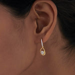 Teardrop Diamond Drop Earrings, 14K Gold Vermeil, 1/3 ct Lab Grown Diamond-4