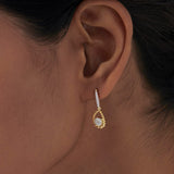 Teardrop Diamond Drop Earrings, 14K Solid Gold, 1/3 ct Lab Grown Diamond-4