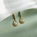 Teardrop Diamond Drop Earrings, 14K Gold Vermeil, 1/3 ct Lab Grown Diamond-1