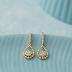 Teardrop Diamond Drop Earrings, 14K Solid Gold, 1/3 ct Lab Grown Diamond-5
