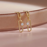 Chic Drop Solitaire Earrings, 14K Gold Vermeil, 1/5 ct Lab Grown Diamond-6