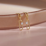 Chic Drop Solitaire Earrings, 14K Gold Vermeil, 1/5 ct Lab Grown Diamond-1