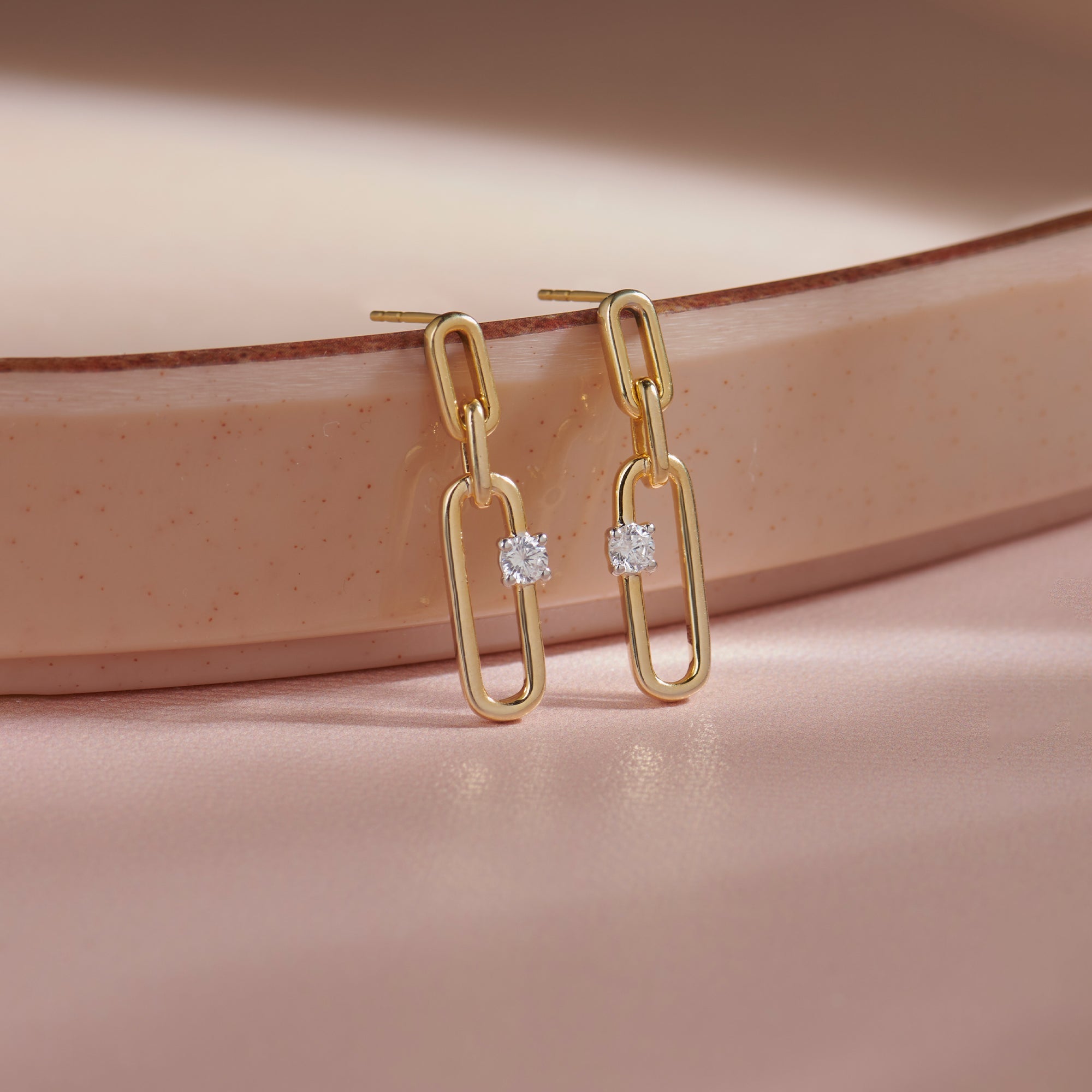 Chic Drop Solitaire Earrings, 14K Gold Vermeil, 1/5 ct Lab Grown Diamond-1