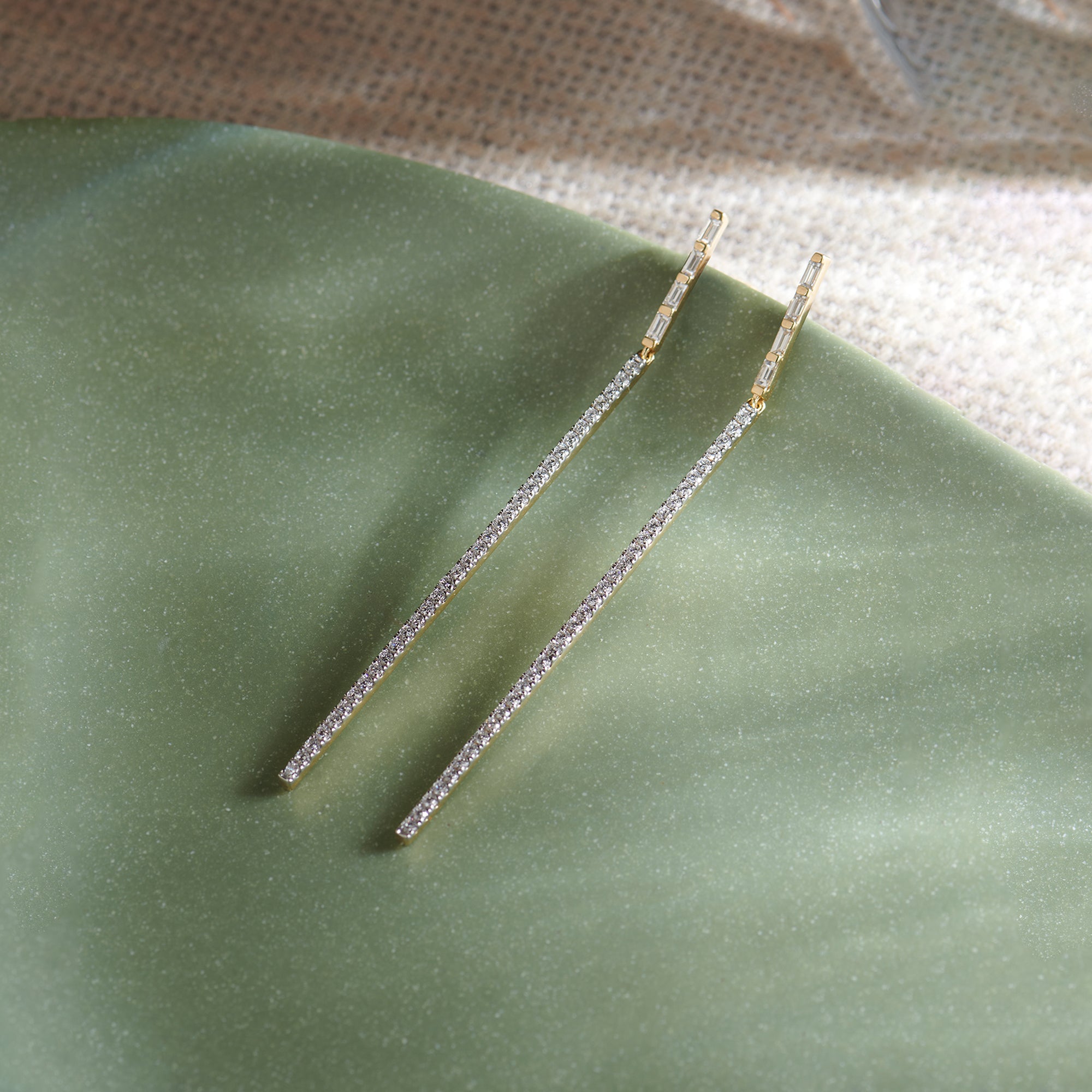 Graceful Diamond Earrings, 14K Gold Vermeil, 1 1/5 ct Lab Grown Diamond-1