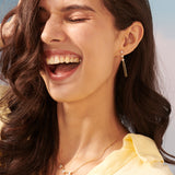 Paperclip Trio Diamond Drop Earrings