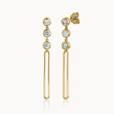 Paperclip Trio Diamond Drop Earrings