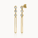 Paperclip Trio Diamond Drop Earrings