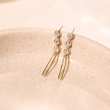 Paperclip Trio Diamond Drop Earrings