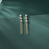 Paperclip Trio Diamond Drop Earrings