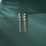 Paperclip Trio Diamond Drop Earrings