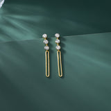 Paperclip Trio Diamond Drop Earrings