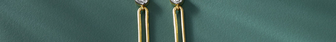 Paperclip Trio Diamond Drop Earrings