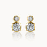 Duo Cushion Diamond Drop Earrings