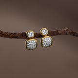 Duo Cushion Diamond Drop Earrings