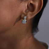 Duo Cushion Diamond Drop Earrings