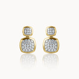 Duo Cushion Diamond Drop Earrings